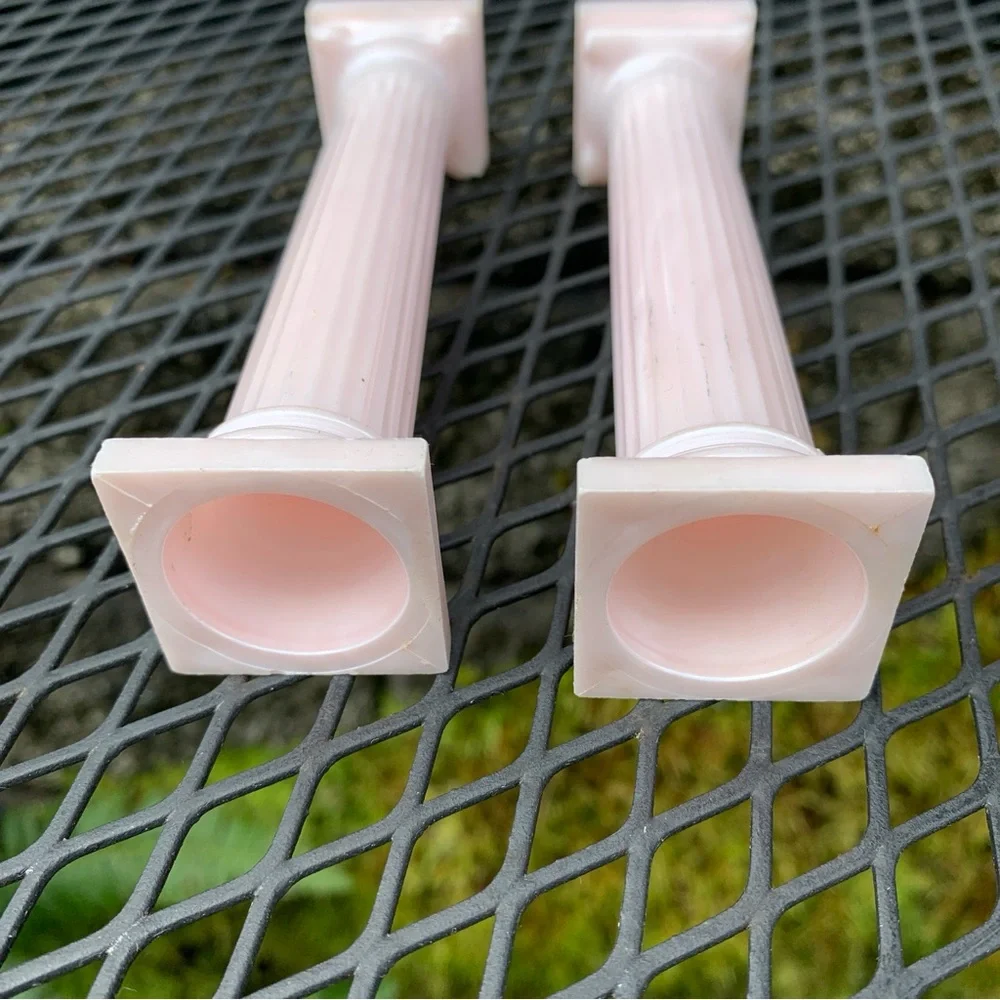 Vintage Pink Plastic Roman Greek Columns Pillars Cake Topper Decoration Wilton